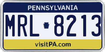 PA license plate MRL8213
