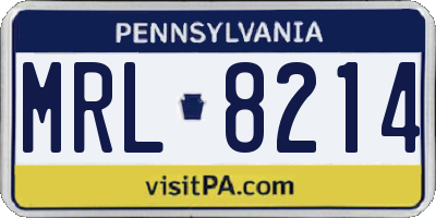 PA license plate MRL8214