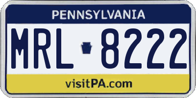 PA license plate MRL8222