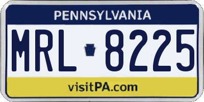 PA license plate MRL8225