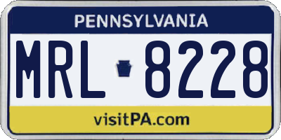 PA license plate MRL8228