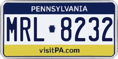 PA license plate MRL8232