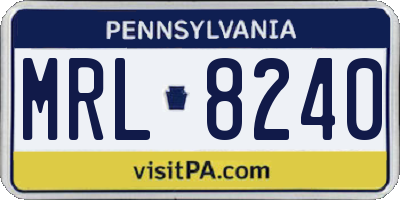 PA license plate MRL8240