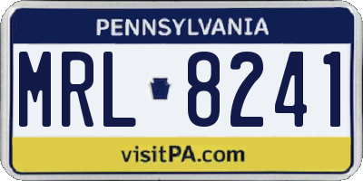 PA license plate MRL8241