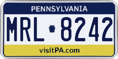 PA license plate MRL8242