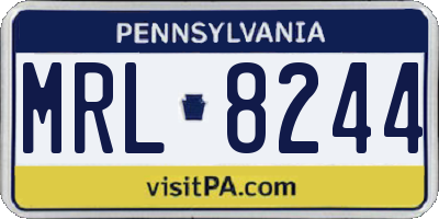 PA license plate MRL8244