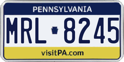 PA license plate MRL8245