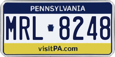 PA license plate MRL8248