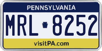 PA license plate MRL8252