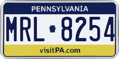 PA license plate MRL8254