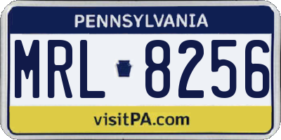 PA license plate MRL8256