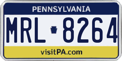 PA license plate MRL8264