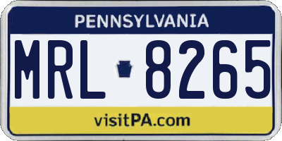 PA license plate MRL8265