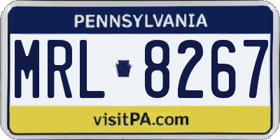 PA license plate MRL8267
