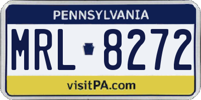 PA license plate MRL8272