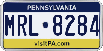 PA license plate MRL8284