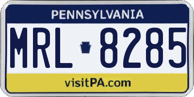 PA license plate MRL8285