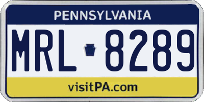 PA license plate MRL8289
