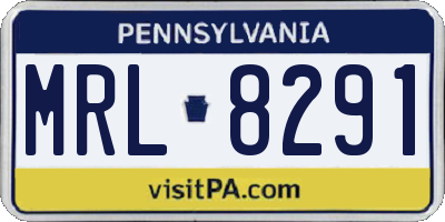 PA license plate MRL8291