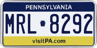 PA license plate MRL8292