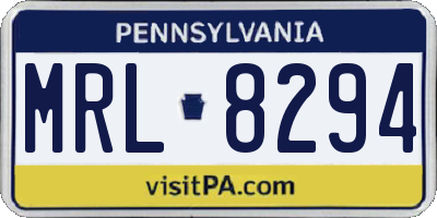 PA license plate MRL8294