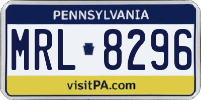 PA license plate MRL8296