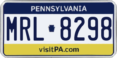 PA license plate MRL8298