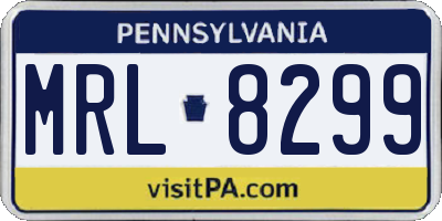 PA license plate MRL8299