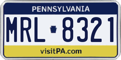 PA license plate MRL8321