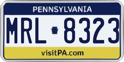 PA license plate MRL8323