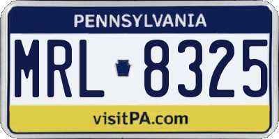 PA license plate MRL8325