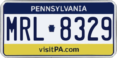 PA license plate MRL8329