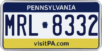 PA license plate MRL8332