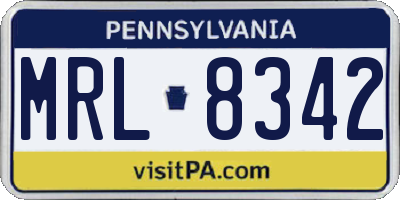 PA license plate MRL8342