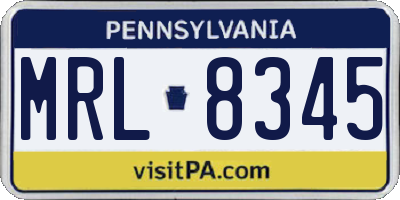 PA license plate MRL8345
