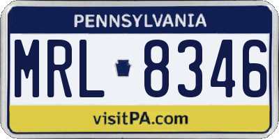 PA license plate MRL8346