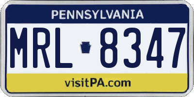 PA license plate MRL8347