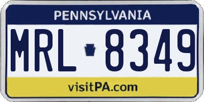 PA license plate MRL8349