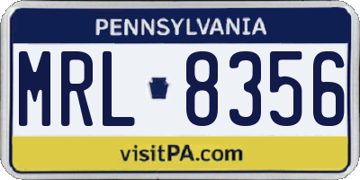 PA license plate MRL8356