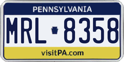 PA license plate MRL8358