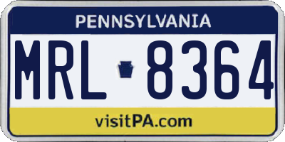 PA license plate MRL8364