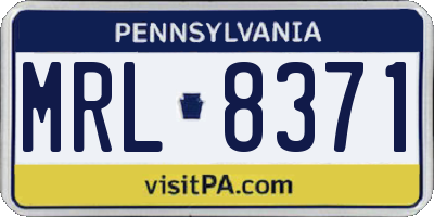 PA license plate MRL8371