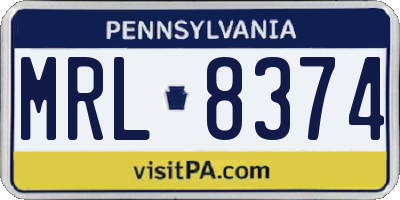 PA license plate MRL8374
