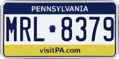 PA license plate MRL8379