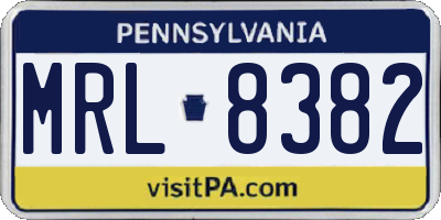 PA license plate MRL8382