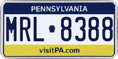 PA license plate MRL8388