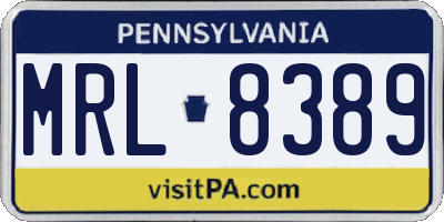 PA license plate MRL8389