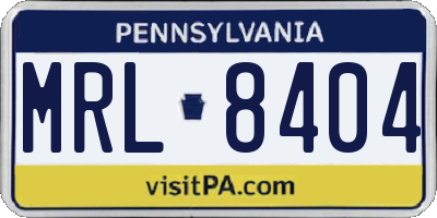 PA license plate MRL8404