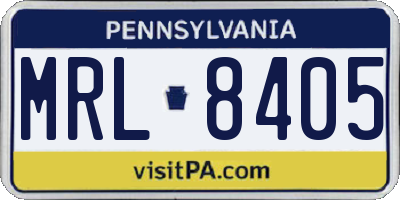 PA license plate MRL8405