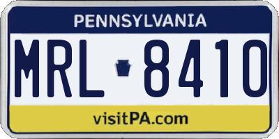 PA license plate MRL8410
